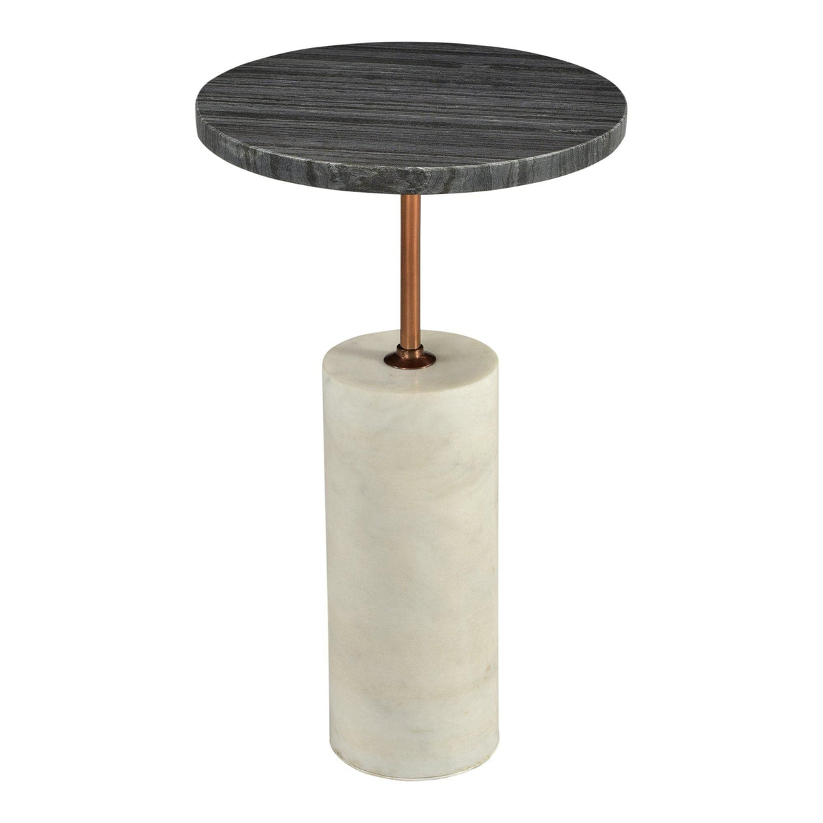 Dusk Black & White Marble Accent Table | Bone & Brass