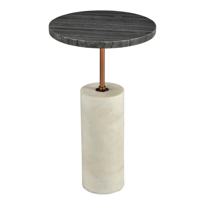 Dusk Black & White Marble Accent Table | Bone & Brass