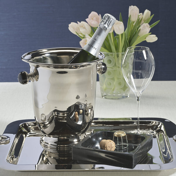 Duval Champagne Bucket, Black Stone Handles - Wine Bucket Detail | Bone & Brass