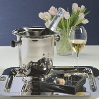 Duval Champagne Bucket, Black Stone Handles - Bucket View | Bone & Brass