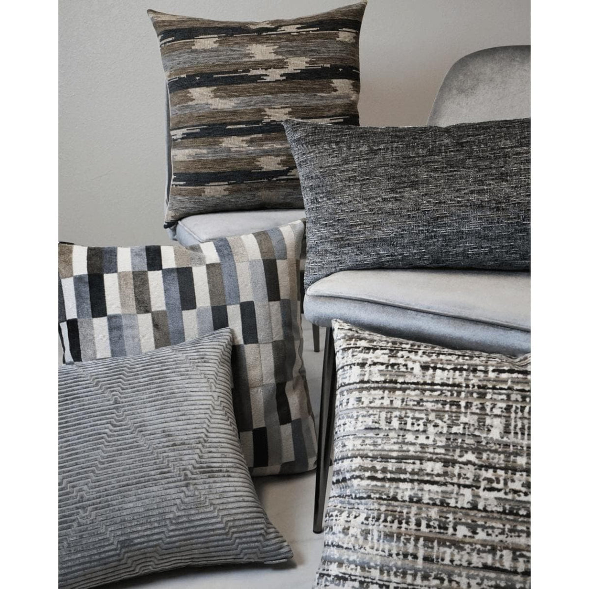 Dynamix Graphite Throw Pillow - Pillow Detail | Bone & Brass