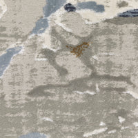 Easton Grey & Blue Casual Rug with textured abstract design and contrasting yarns.