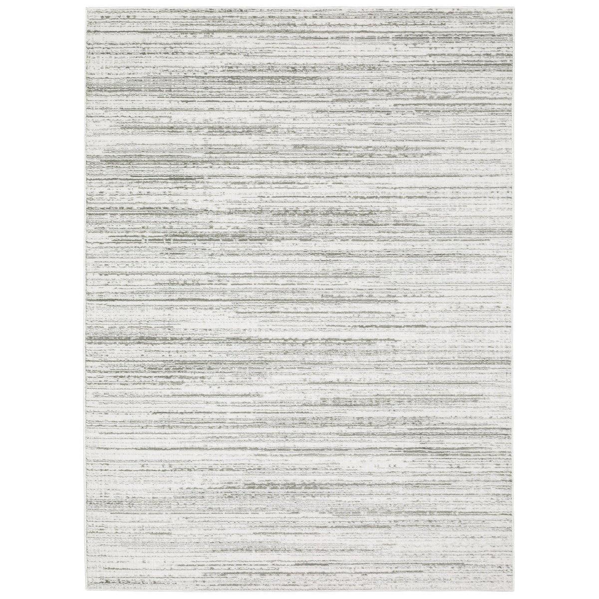 Easton Grey & Blue Casual Rug with textured horizontal stripes, power-loomed polypropylene and polyester.