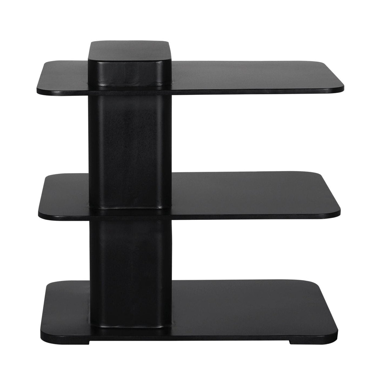 Ecolette Black Steel 3 Shelf Side Table with matte finish and modern design.