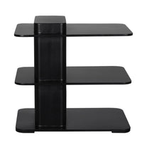 Ecolette Black Steel 3 Shelf Side Table with matte finish and modern design.