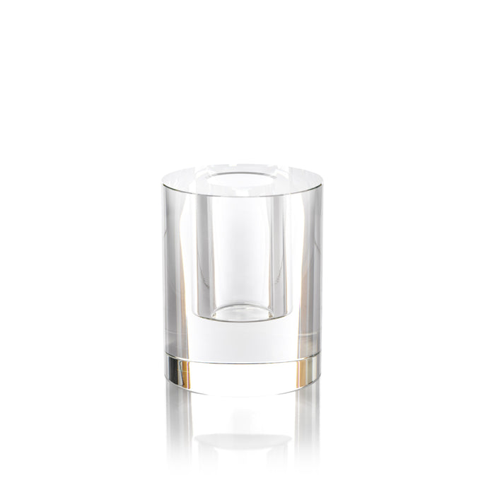 Edith Round Crystal Glass Vase | Bone & Brass