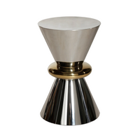 Edition Polished Silver & Gold Side Table | Bone & Brass