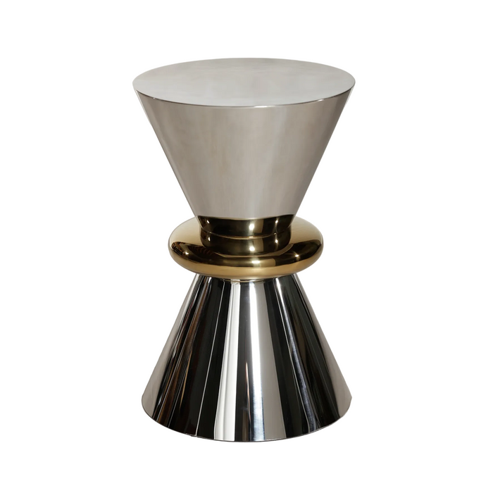 Edition Polished Silver & Gold Side Table | Bone & Brass