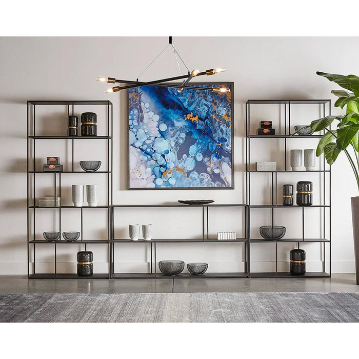 Eiffel Low Bookcase - Large - Black - Bookcase Side View | Bone & Brass