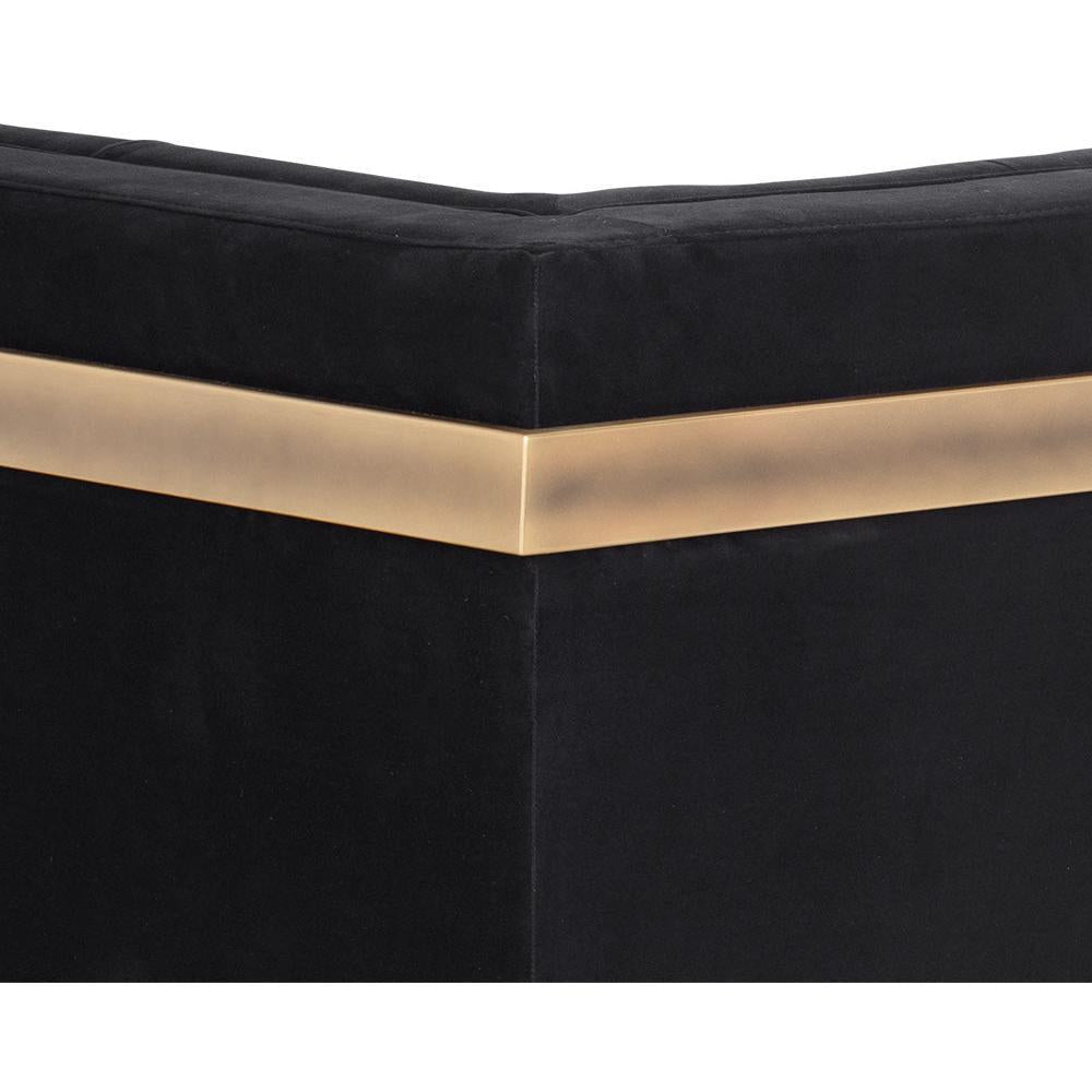 Ekon Sofa - Abbington Black - Sofa Side View | Bone & Brass