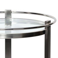 Élan Nickel Round Bar Cart - Bar Cart Shelf Detail | Bone & Brass