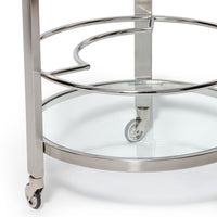 Élan Nickel Round Bar Cart - Bar Cart Side View | Bone & Brass