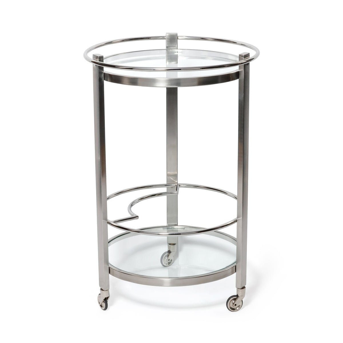 Élan Nickel Round Bar Cart | Bone & Brass