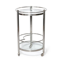 Élan Nickel Round Bar Cart | Bone & Brass