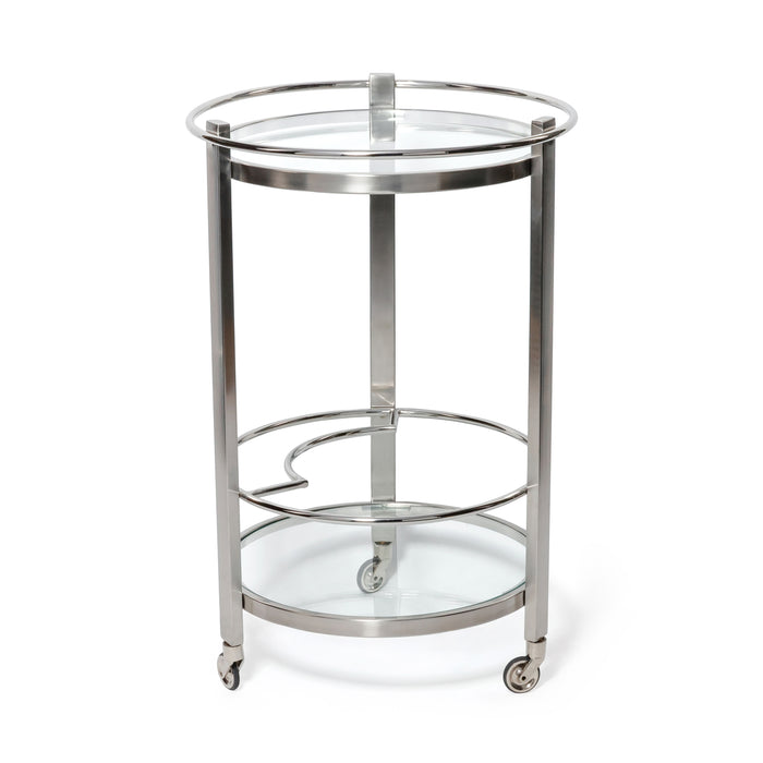 Élan Nickel Round Bar Cart | Bone & Brass