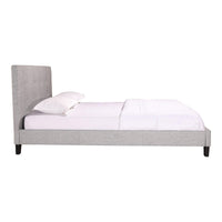 Eliza Grey Upholstered Tufted Bed - Bed Frame Detail | Bone & Brass