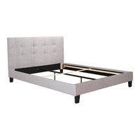 Eliza Grey Upholstered Tufted Bed - Bed View | Bone & Brass