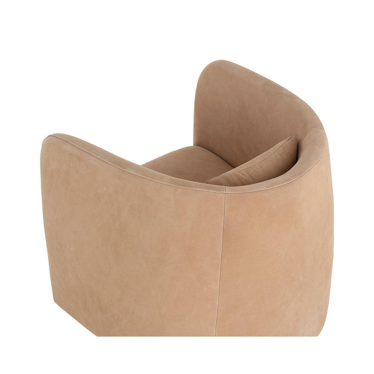 Emilie Tan Leather Swivel Lounge Chair - Chair Detail | Bone & Brass