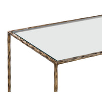 Emine Hammered Antique Brass Side Table - Nightstand Drawer Detail | Bone & Brass