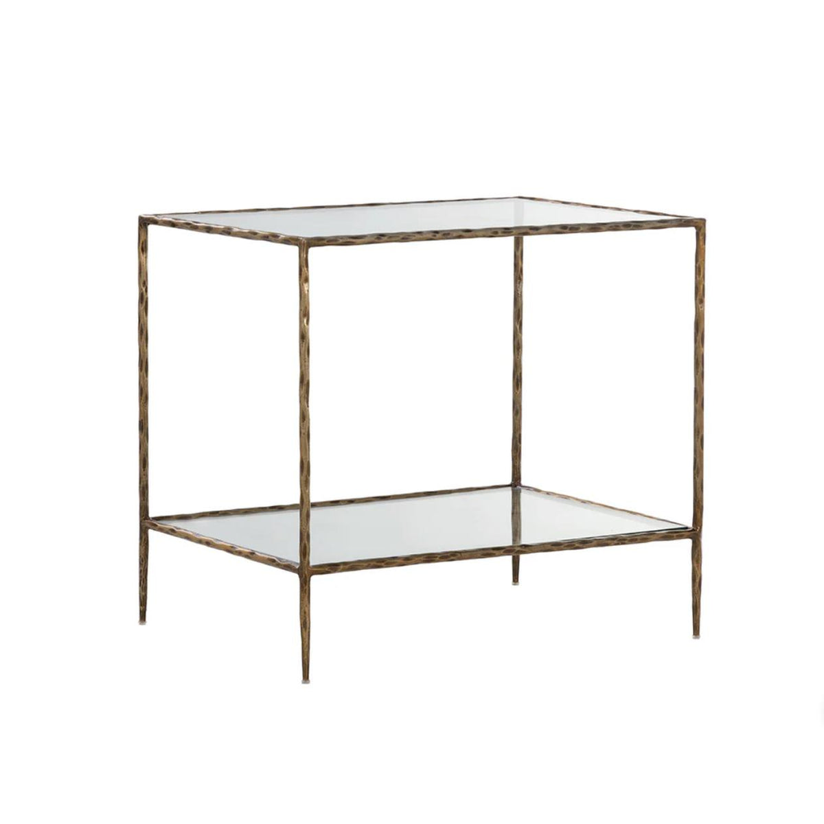 Emine Hammered Antique Brass Side Table | Bone & Brass
