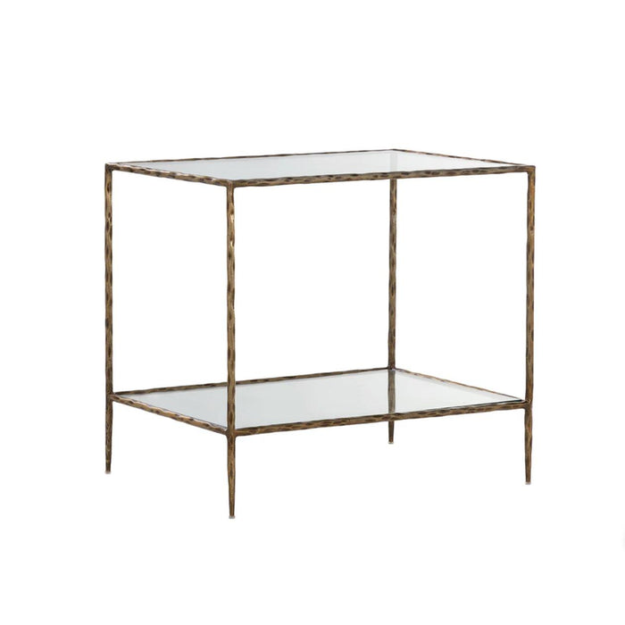 Emine Hammered Antique Brass Side Table | Bone & Brass