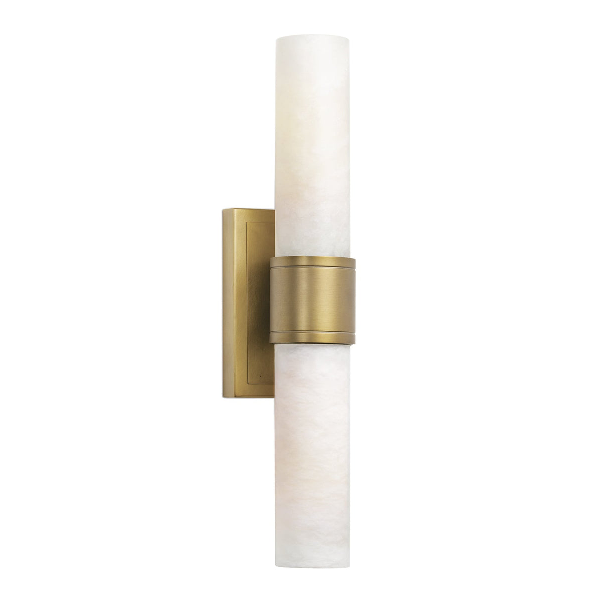 Emmett Oil Rubbed Bronze Sconce with two natural alabaster stone bulb covers.