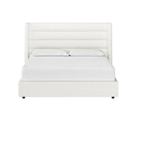 Emmit Merino Pearl Upholstered Bed - Bed View | Bone & Brass