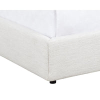 Emmit Merino Pearl Upholstered Bed - Bed Side View | Bone & Brass