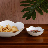 Encanto Amelia Mini Round Bowl Cream & White - Bowl Top View | Bone & Brass