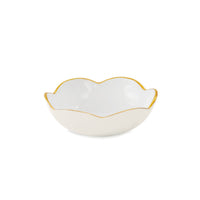 Encanto Amelia Mini Round Bowl Cream & White | Bone & Brass