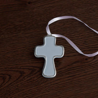 Encanto Athens Cross Ornament (Slate) - Side View | Bone & Brass