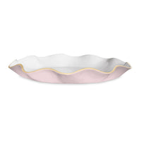 Encanto Blush Pink, White & Gold Large Round Platter | Bone & Brass
