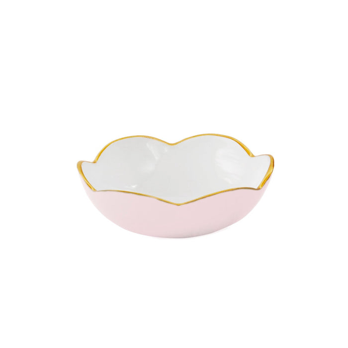 Encanto Blush Pink & White Mini Round Serving Bowl | Bone & Brass