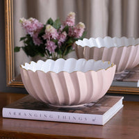 Encanto Blush Pink & White Orlando Serving Bowl - Bowl Top View | Bone & Brass