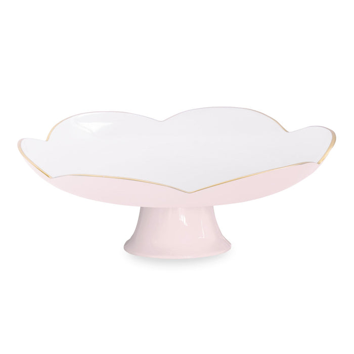 Encanto Blush Pink & White Pedestal Cake Plate | Bone & Brass