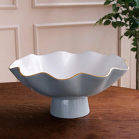 Encanto Carola Large Pedestal Slate White - Pedestal Side View | Bone & Brass