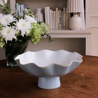 Encanto Carola Large Pedestal Slate White - Pedestal Top View | Bone & Brass