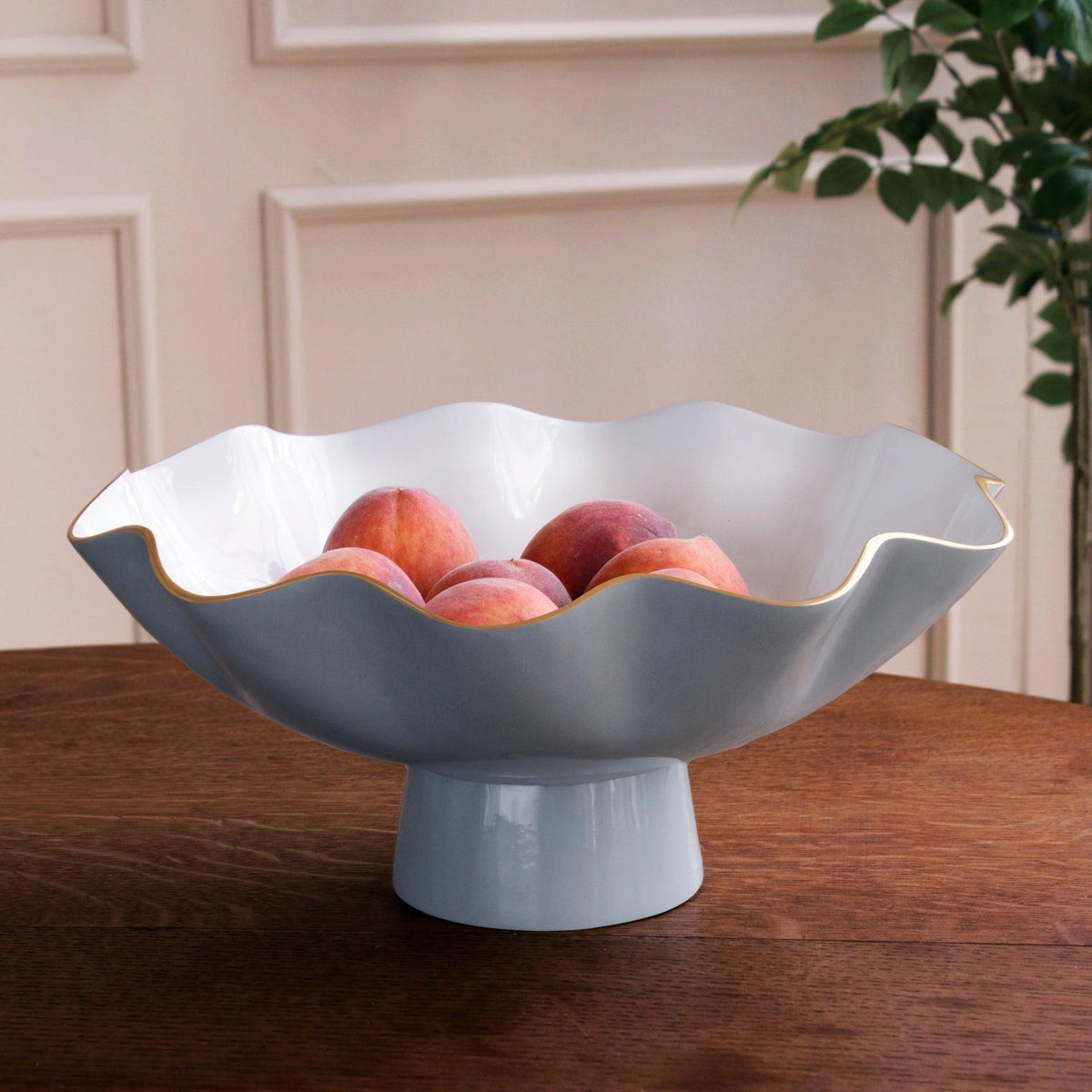 Encanto Carola Large Pedestal Slate White - Pedestal View | Bone & Brass