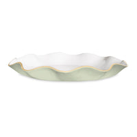 Encanto Carola Pistachio Green & White Large Round Platter | Bone & Brass