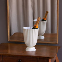 Encanto Cream Vienna Medium Vase - Vase Side View | Bone & Brass