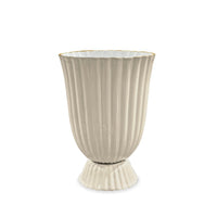 Encanto Cream Vienna Medium Vase | Bone & Brass