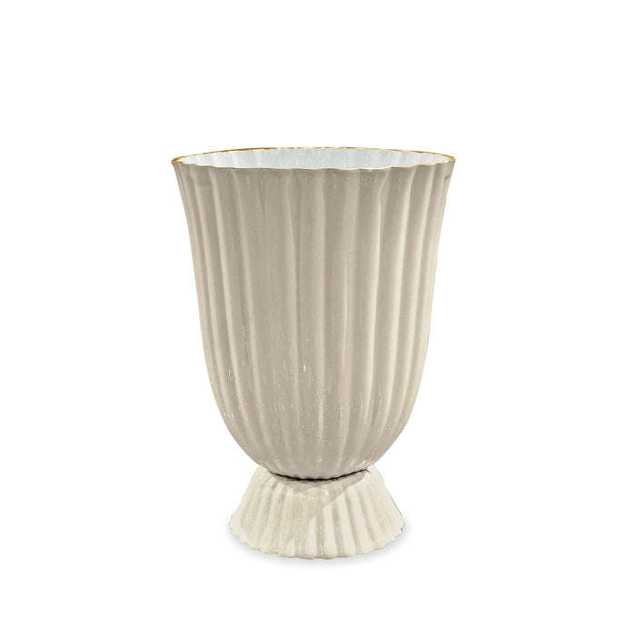 Encanto Cream Vienna Medium Vase | Bone & Brass