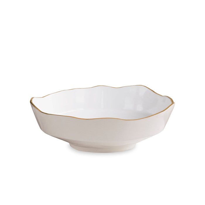Encanto Dakota Medium Bowl Cream & White | Bone & Brass