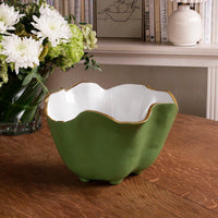 Encanto Onyx Ice Bucket Leaf Green White - Ice Bucket Handle Detail | Bone & Brass