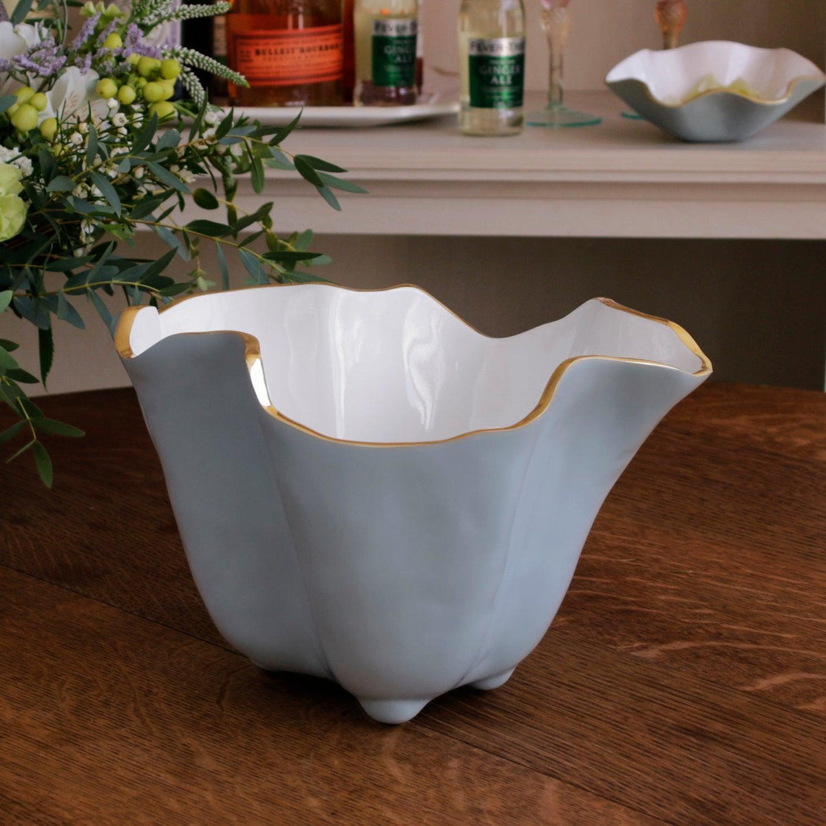 Encanto Onyx Ice Bucket Slate & White - Ice Bucket Handle Detail | Bone & Brass
