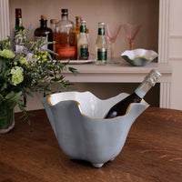 Encanto Onyx Ice Bucket Slate & White - Ice Bucket Side View | Bone & Brass