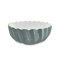 Encanto Orlando Slate Blue & White Fluted Medium Bowl | Bone & Brass