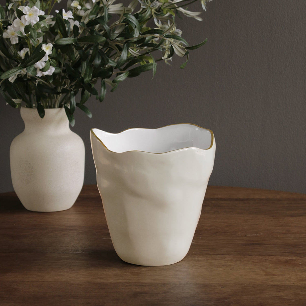 Encanto Soho Large Ice Bucket (Cream White) - Ice Bucket View | Bone & Brass