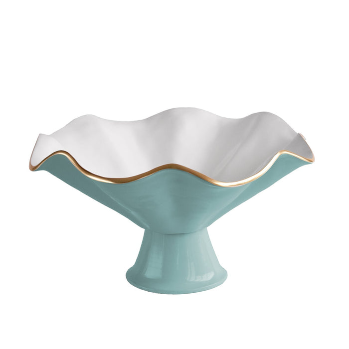 Encanto Vento Pedestal (Turquoise White) | Bone & Brass