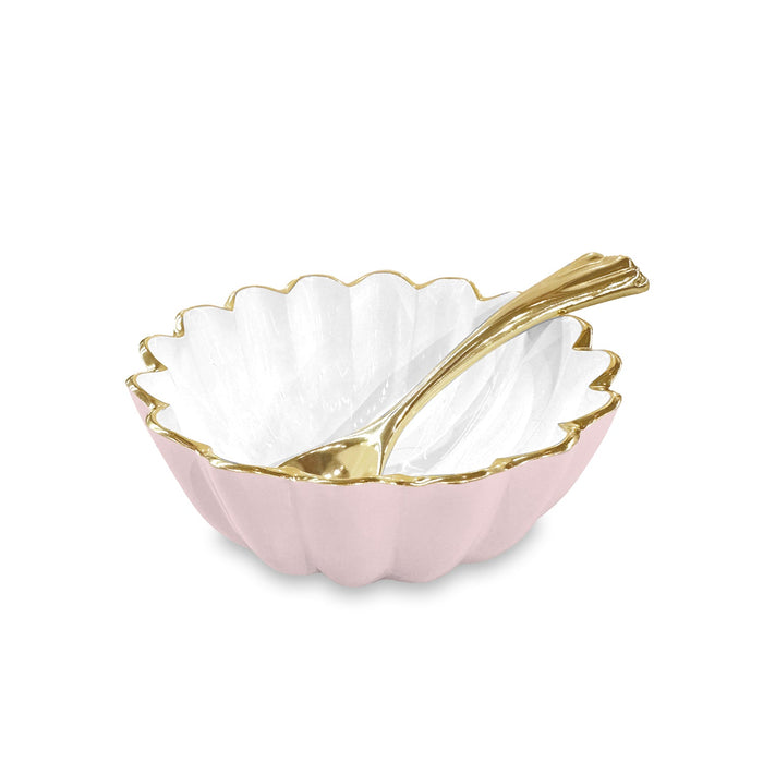 Encanto Vienna Mini Bowl Spoon (Camellia White) | Bone & Brass